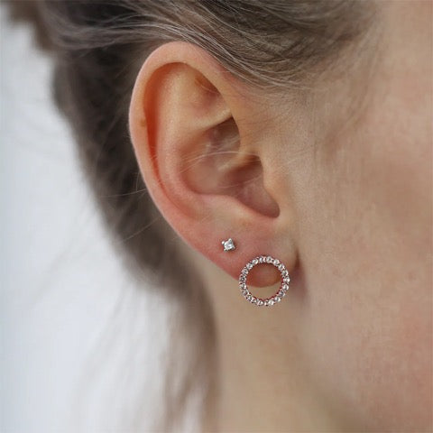 Christina Jewelry øreringe - Topaz Sparkling Circle, rosaforgyldt
