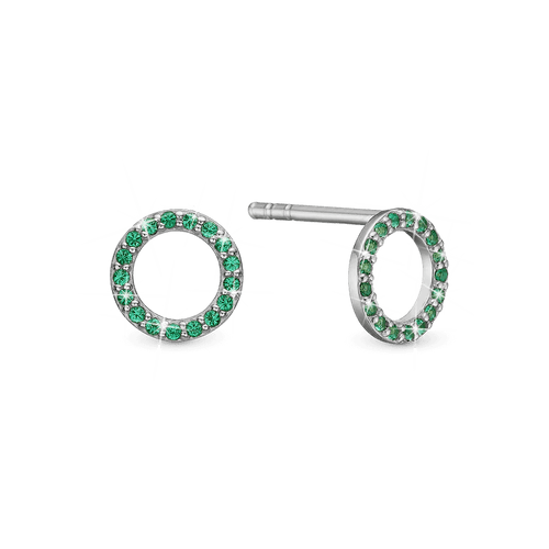 Christina Jewelry Øreringe - Green Circles i sølv