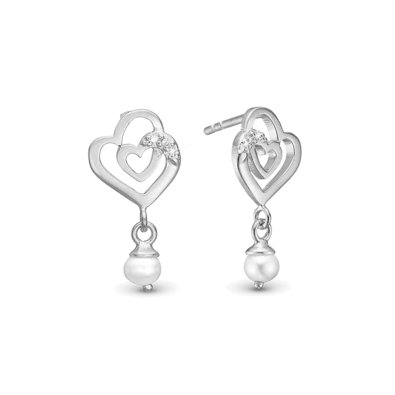 Christina Jewelry Øreringe - Two Hearts i sølv