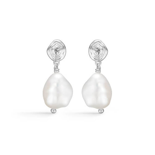 Studio Z Shell øreringe med perler i sølv - 7113834