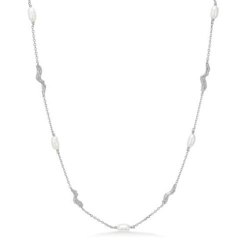 Studio Z Tangled halskæde med kulturperle i sølv - 7123825
