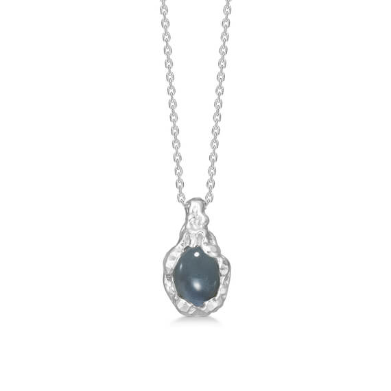 Studio Z Magma halskæde med blå zirkonia i sølv - 7127831