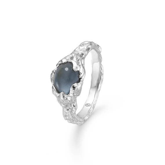 Studio Z Magma ring med blå zirkonia i sølv - 7147831