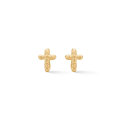 Studio Z Faithful Cross øreringe i forgyldt