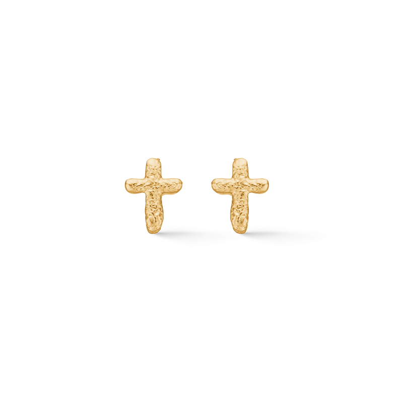 Studio Z Faithful Cross øreringe i forgyldt
