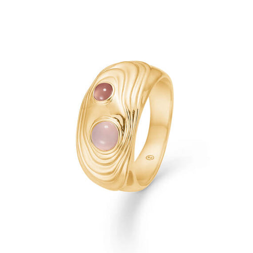 Studio Z Shell ring med rosa zirkonia i forgyldt - 7247838