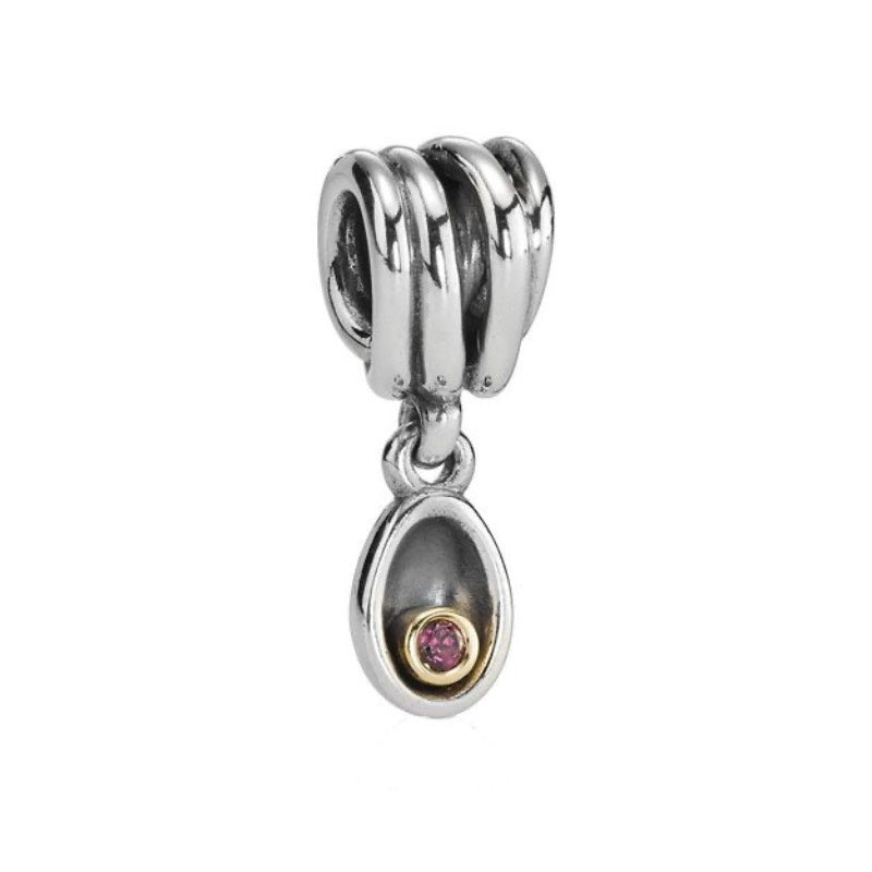 Pandora Charm med Rhodalite & 14 Karat