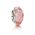 Pandora Murano Glas Pink Blomster Charm