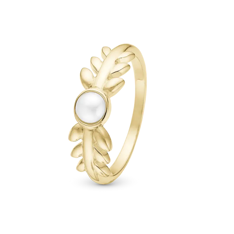 Christina ring - Pearl & Nature, Forgyldt sølv