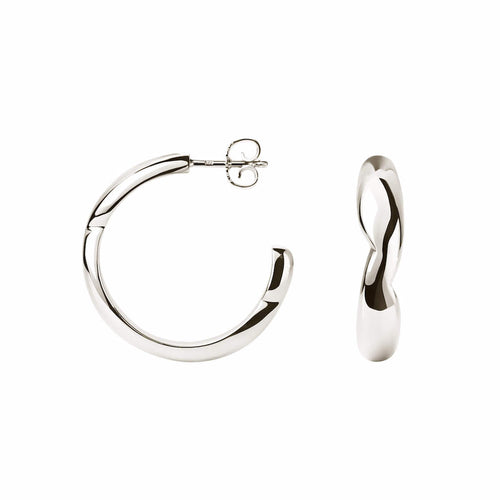 Store Puffer Hoops ⎮ Sølv