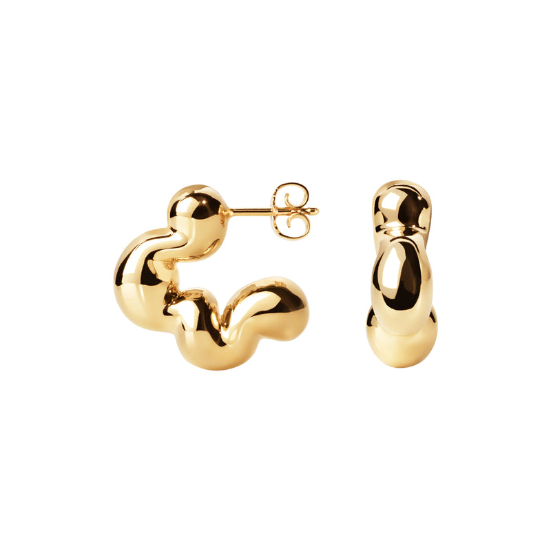 Cloudy Puffer Hoops ⎮ Forgyldt