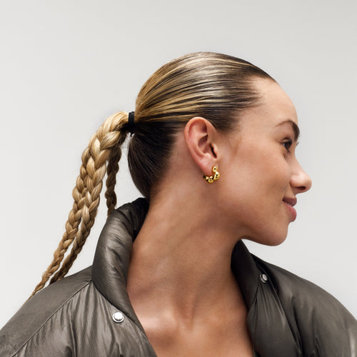 Cloudy Puffer Hoops ⎮ Forgyldt