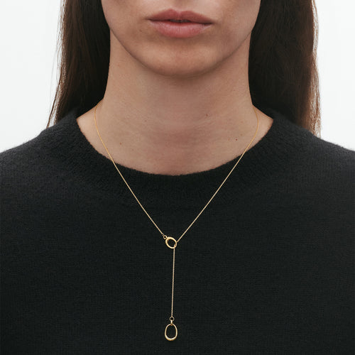 Offspring Lariat halskæde i 18kt guld