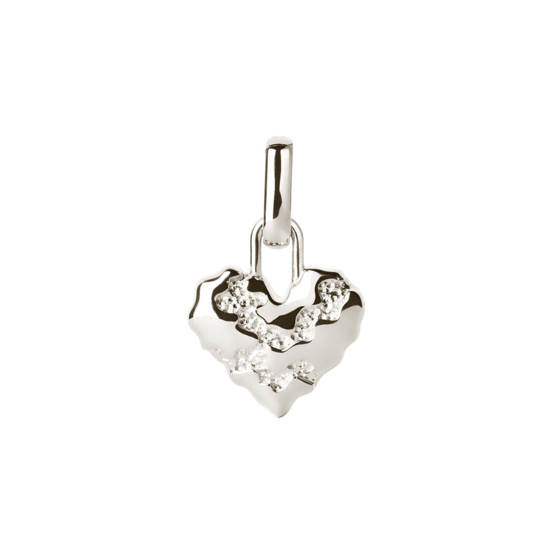 Heart Contrast Charm ⎮ Sølv