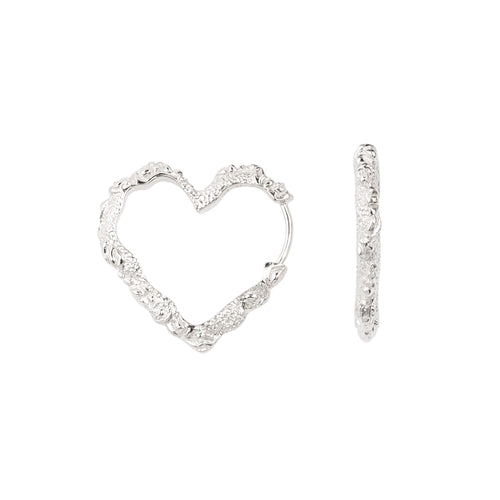 Heart Crush Hoops ⎮ Sølv