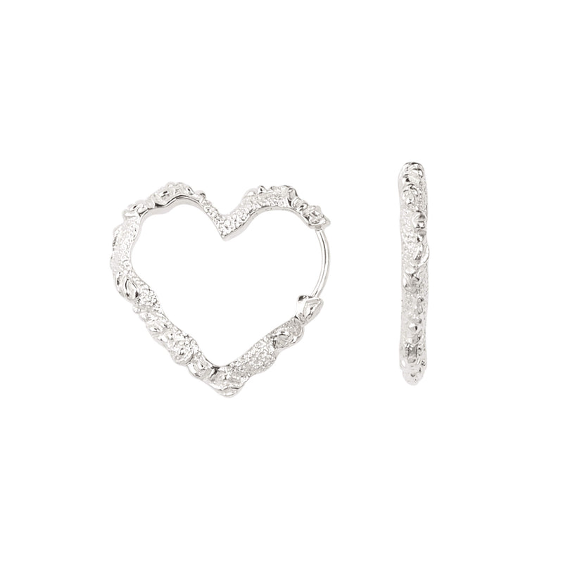 Heart Crush Hoops ⎮ Sølv