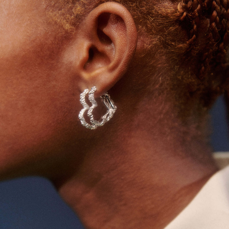 Heart Crush Hoops ⎮ Sølv