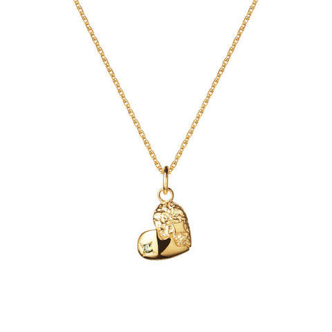 Heart Sparkly Halskæde ⎮ Forgyldt