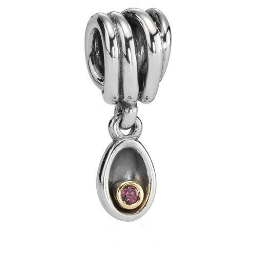 Pandora Charm med Rhodalite & 14 Karat