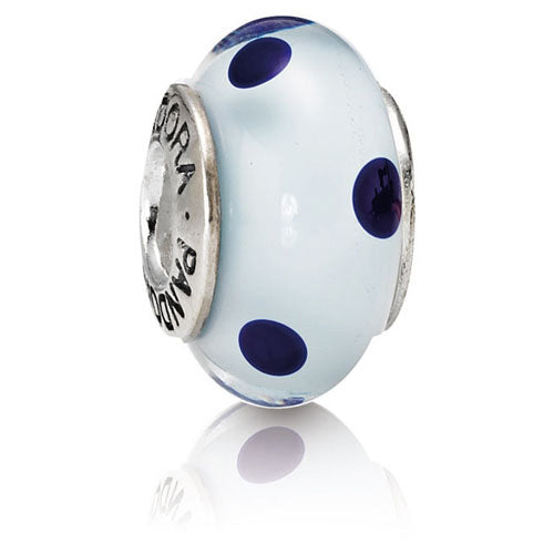 Pandora Murano Glas Charm Blå Polka prik