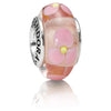 Pandora Murano Glas Pink Blomster Charm