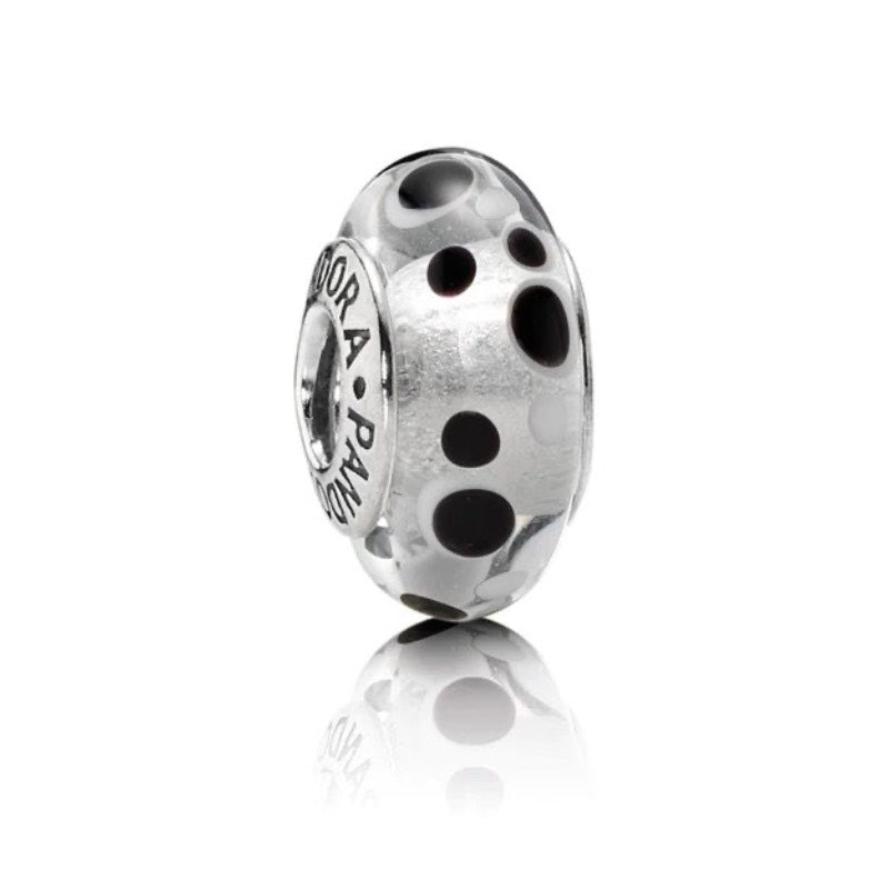 Pandora Murano Glas Hvide bobler Charm