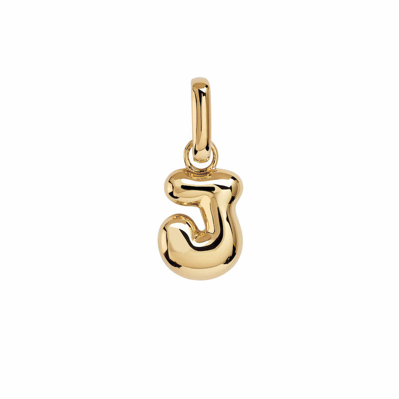 Letter Puffer Charms ⎮ Forgyldt