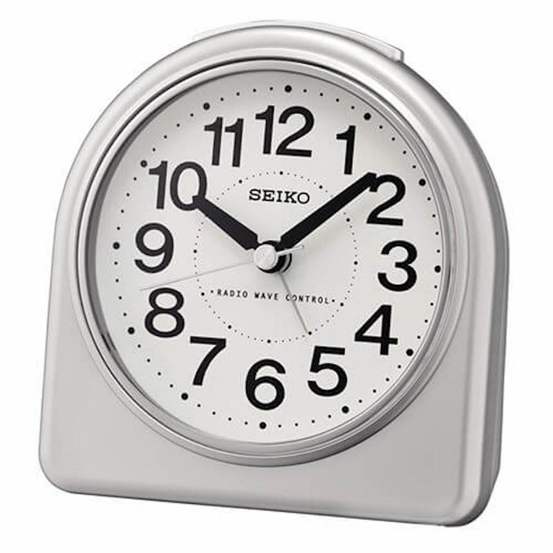 Seiko vækkeur radiostyret, sølv - QHR204S