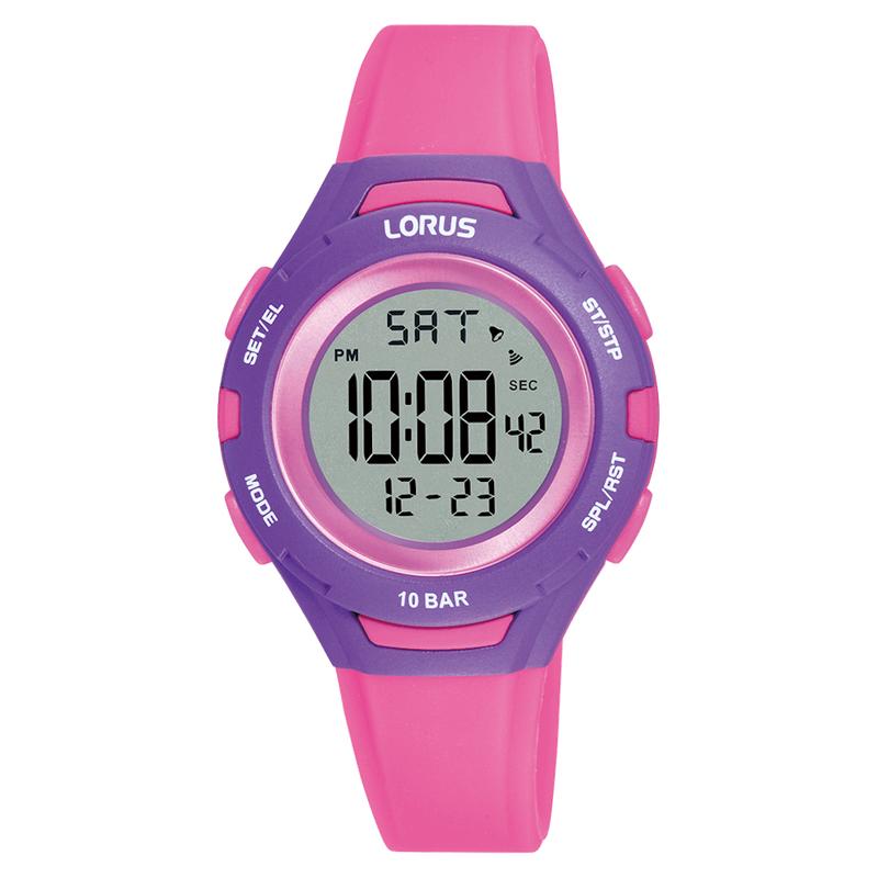 Lorus børne digitalur i pink R2395PX-9