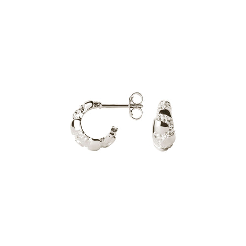 Lille Contrast Fusion Hoops ⎮ Sølv