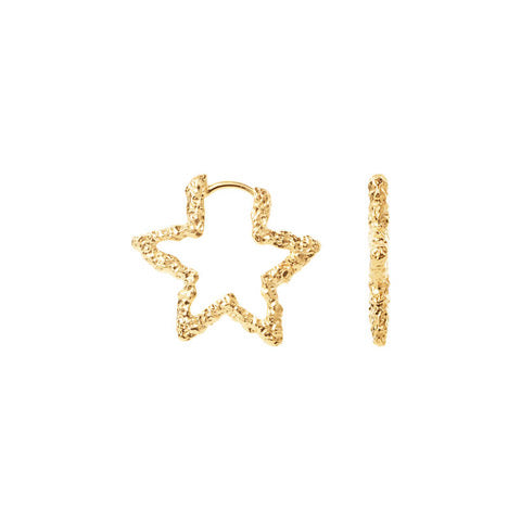 Star Sparkly Hoops ⎮ Forgyldt