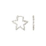 Star Sparkly Hoops ⎮ Sølv