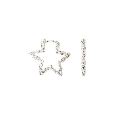Star Sparkly Hoops ⎮ Sølv