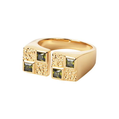 Statement Clash Contrast ring ⎮ Forgyldt