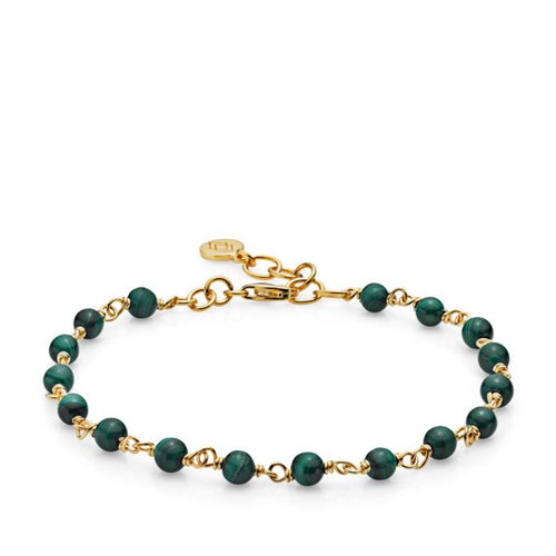 Izabel Camille Miss Pearl armbånd med Malakit i forgyldt.