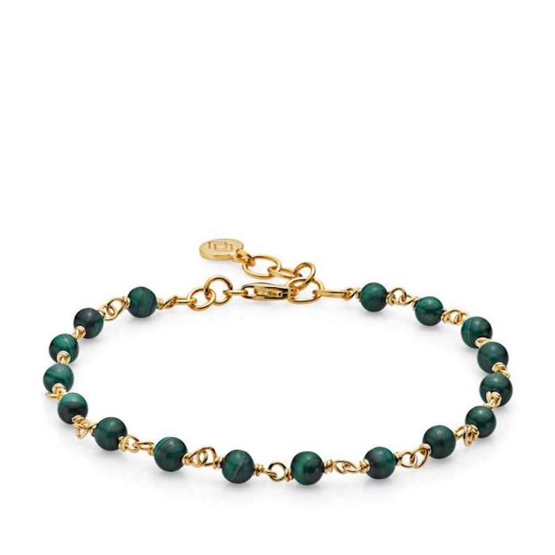 Izabel Camille Miss Pearl armbånd med Malakit i forgyldt.