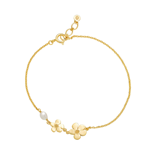 Izabel Camille Pansy armbånd i forgyldt m. perle