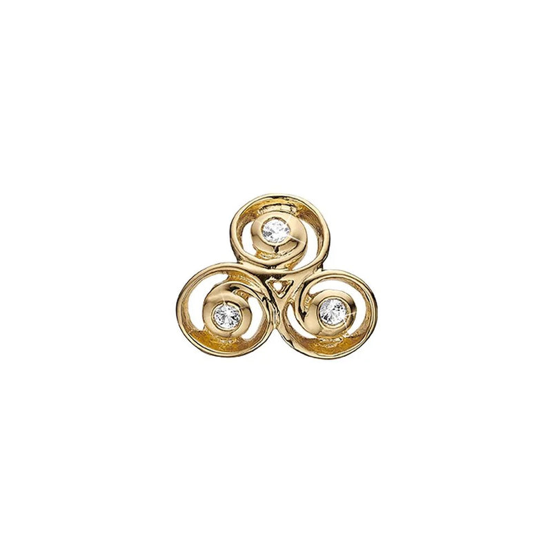Christina Jewellery - Triple Spiral Charm, Forgyldt