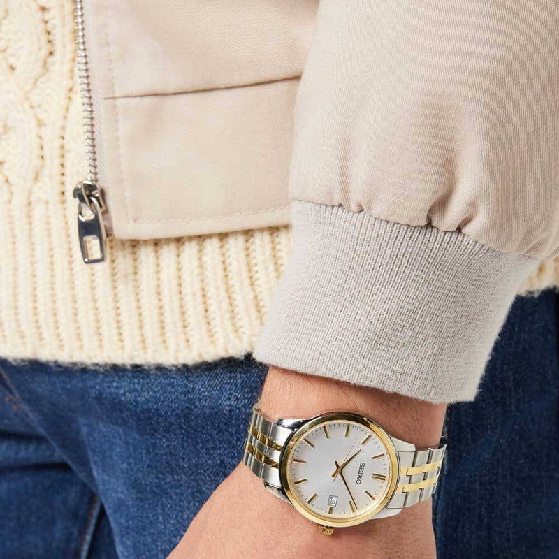 På model: Seiko herreur med lænke SUR402P1
