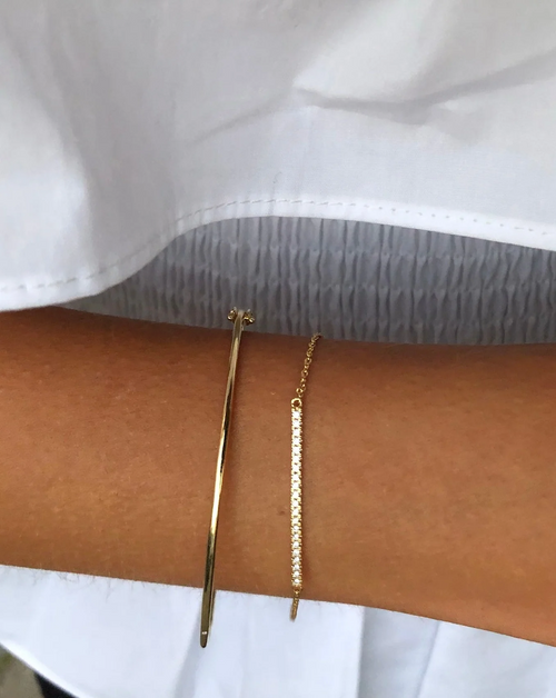På model - Ro Copenhagen - Rock Classic diamant armbånd i 18kt Rødguld
