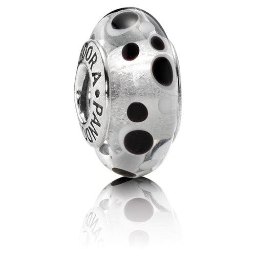 Pandora Murano Glas Hvide bobler Charm