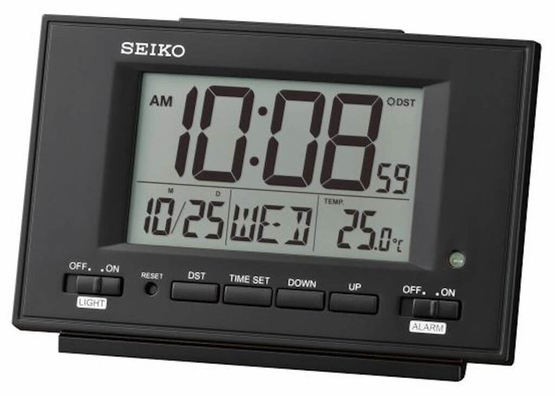 Seiko digital vækkeur, sort - QHL075K