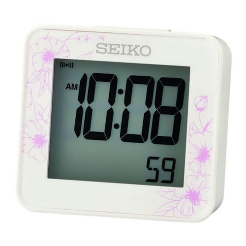 Seiko digital vækkeur, hvid - QHL097W