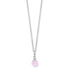 Spirit Icons sølv halskæde - Figaro m. 6mm pink