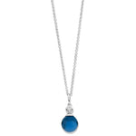 Spirit Icons sølv halskæde - Figaro m. 9mm blå