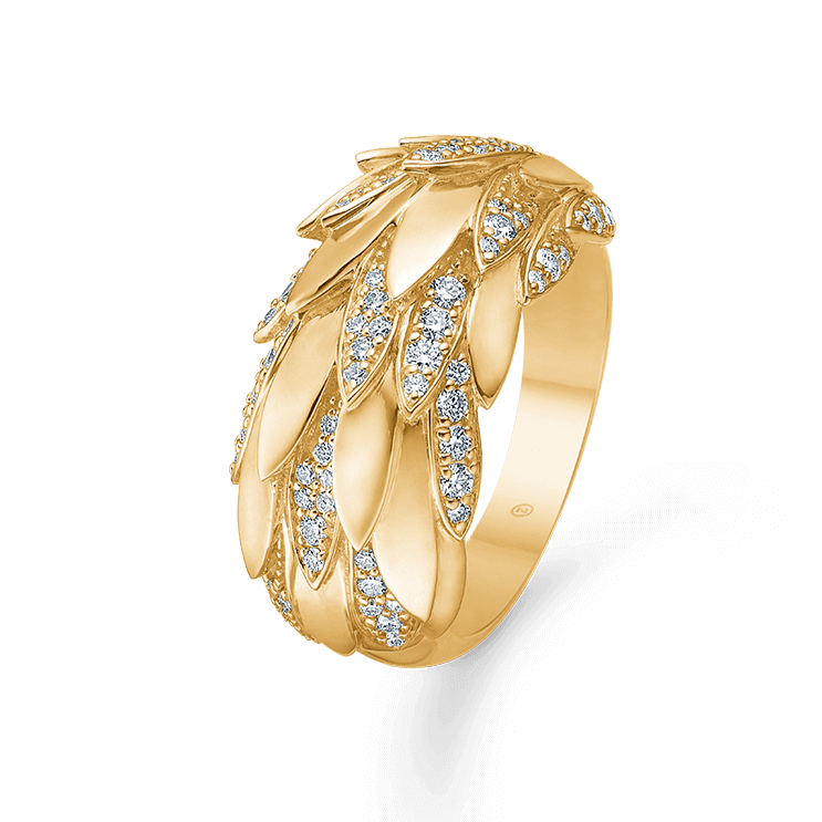 Mads Z PAPAGENA ring i 14 kt. guld m. diamanter