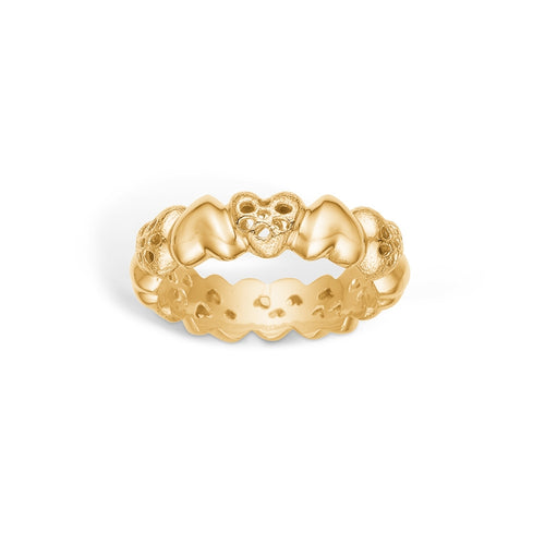 Blossom Ring Forgyldt Med Hjerter - 23611065