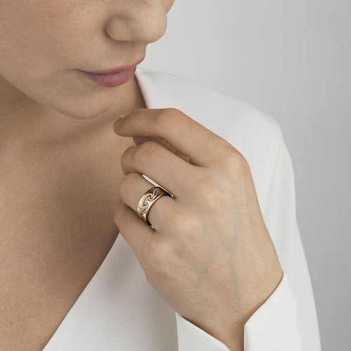 Georg Jensen Fusion Ring Ende Rosaguld m. Diamanter