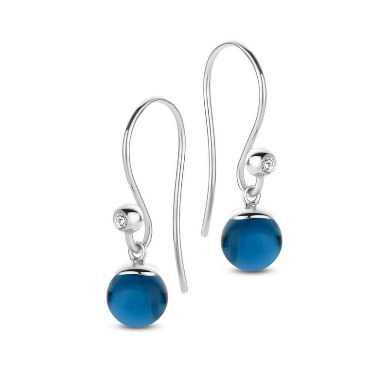 Spirit Icons sølv øreringe - Figaro 6 mm blå