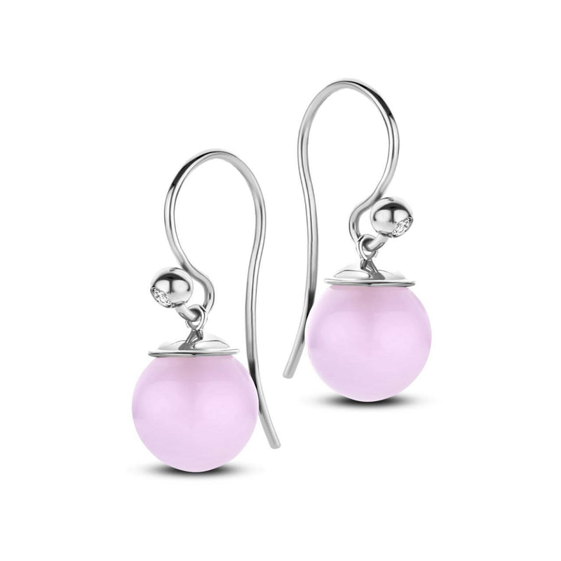 Spirit Icons sølv øreringe - Figaro 9 mm pink